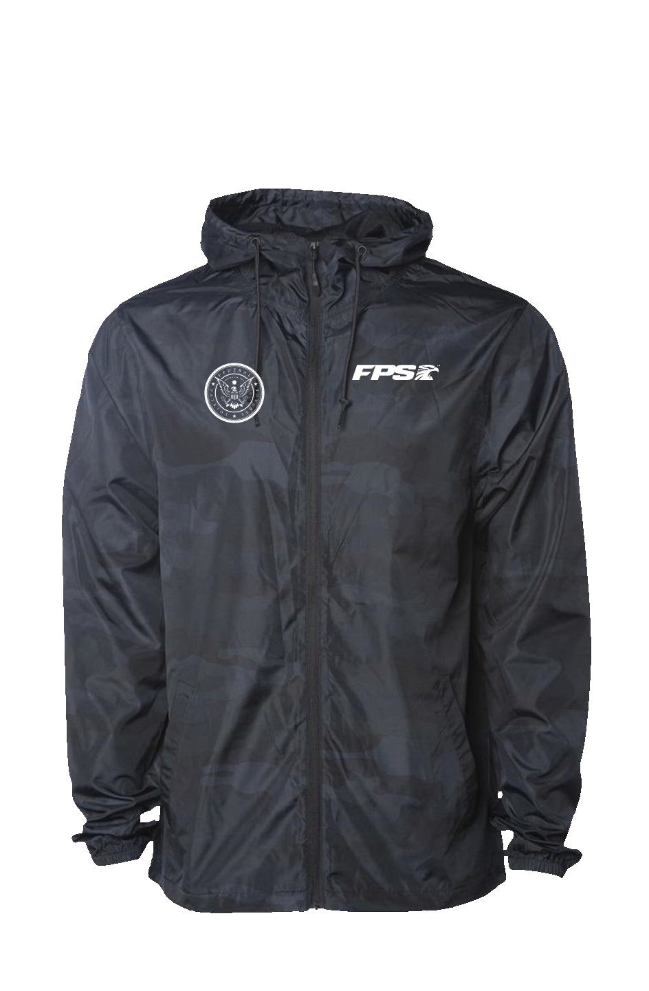 FPS Black Camo Water Resistant Windbreaker