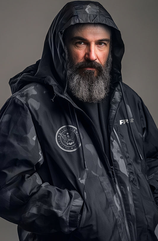 FPS Black Camo Water Resistant Windbreaker